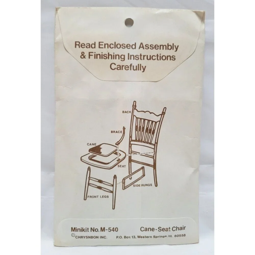 Chrysnbon Cane-Seat Chair Vintage Minikit No M-540 Heritage In Miniatures - Picture 2 of 2